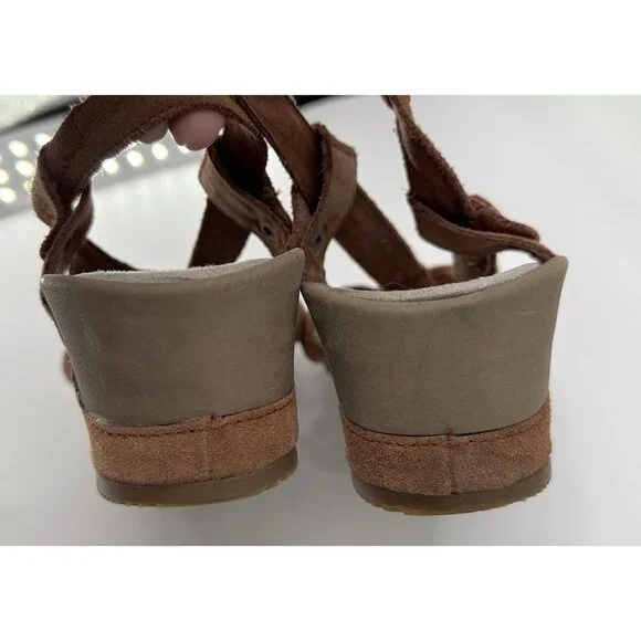 Merrell Women’s "Tortoise Shell" Leather Slight Wedge Slingback Sandal Sz 9/40 - Picture 9 of 13